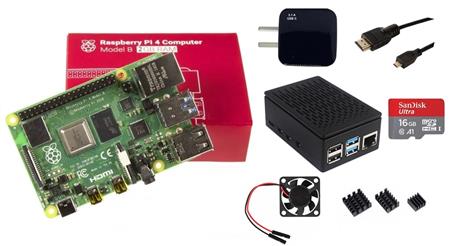 Kit Raspberry Pi 4 B 2gb Original + Fuente 3A + Gabinete + Cooler + HDMI + Mem 16gb + Disip   RPI0100
